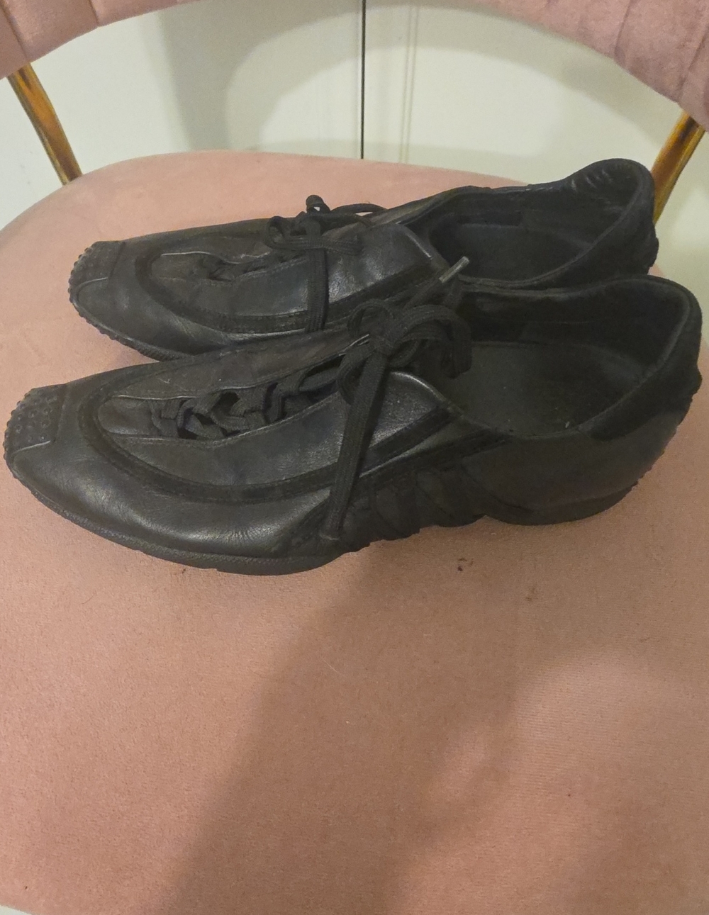 Dior Ballerina Black Leather Casual Lace-Up Shoes